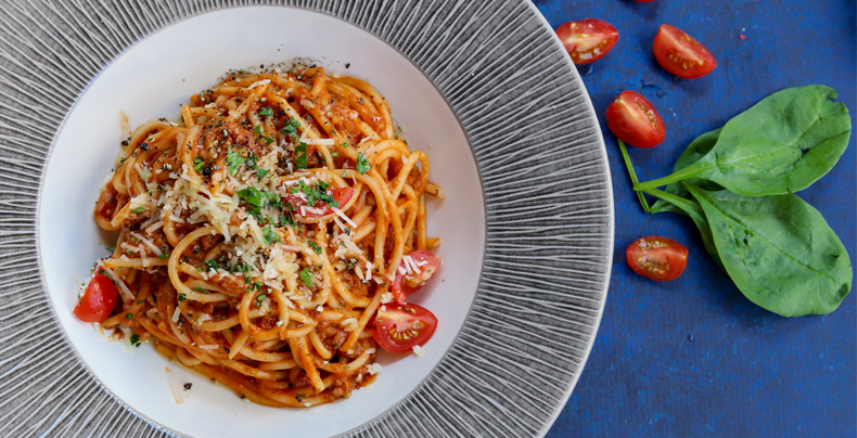 Pasta with tomato, anchovy & rosemary sauce