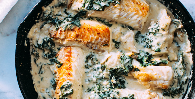 Cheesy Fish Pie with Kale